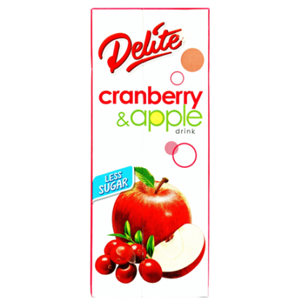 DELITE CRANBERRY & APPLE PACKET 250ML 24’S