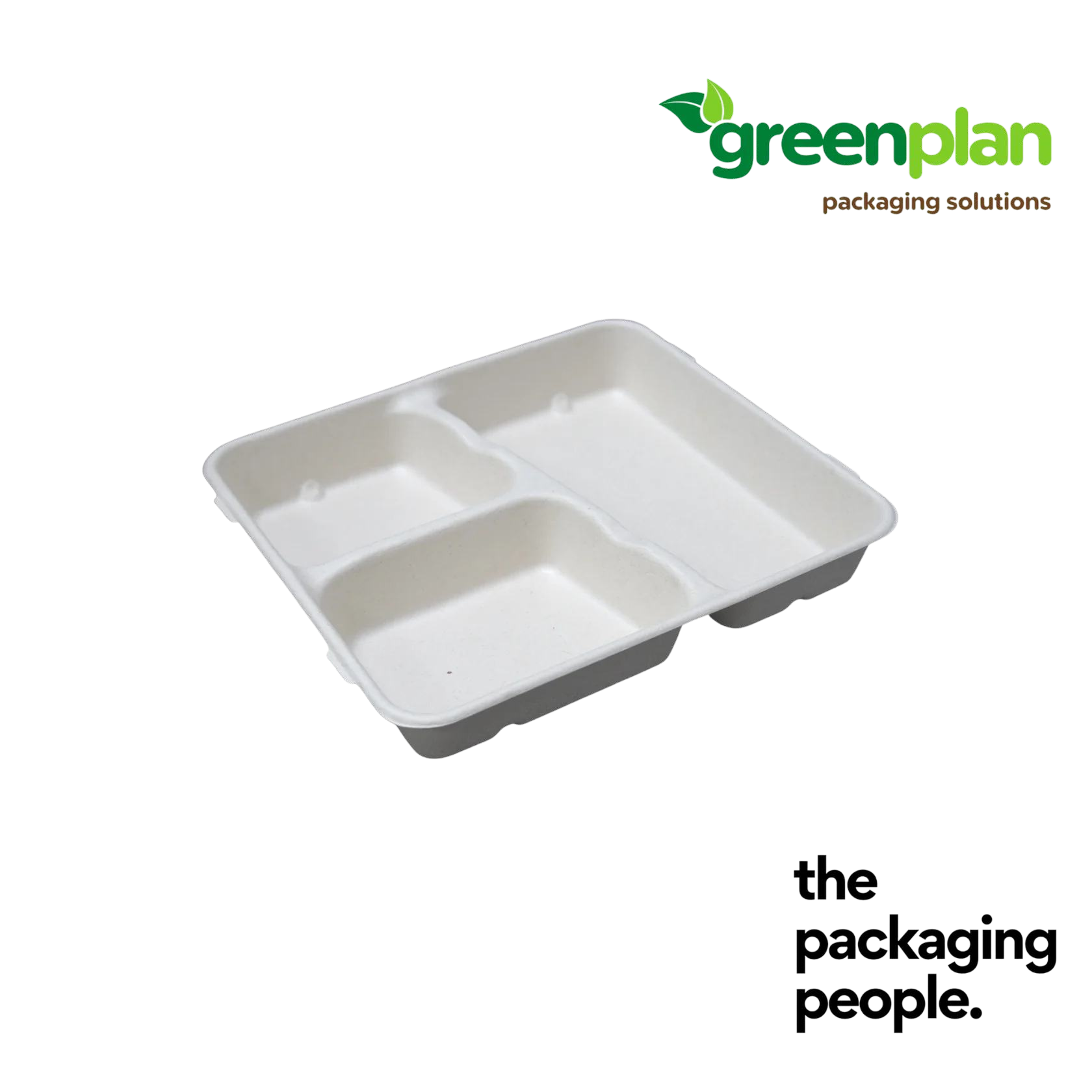3 Compartment Square Food Tray Bagasse