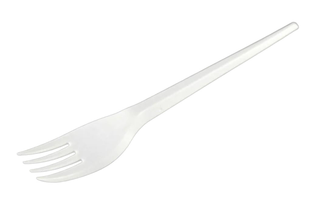7" Plastic Fork White