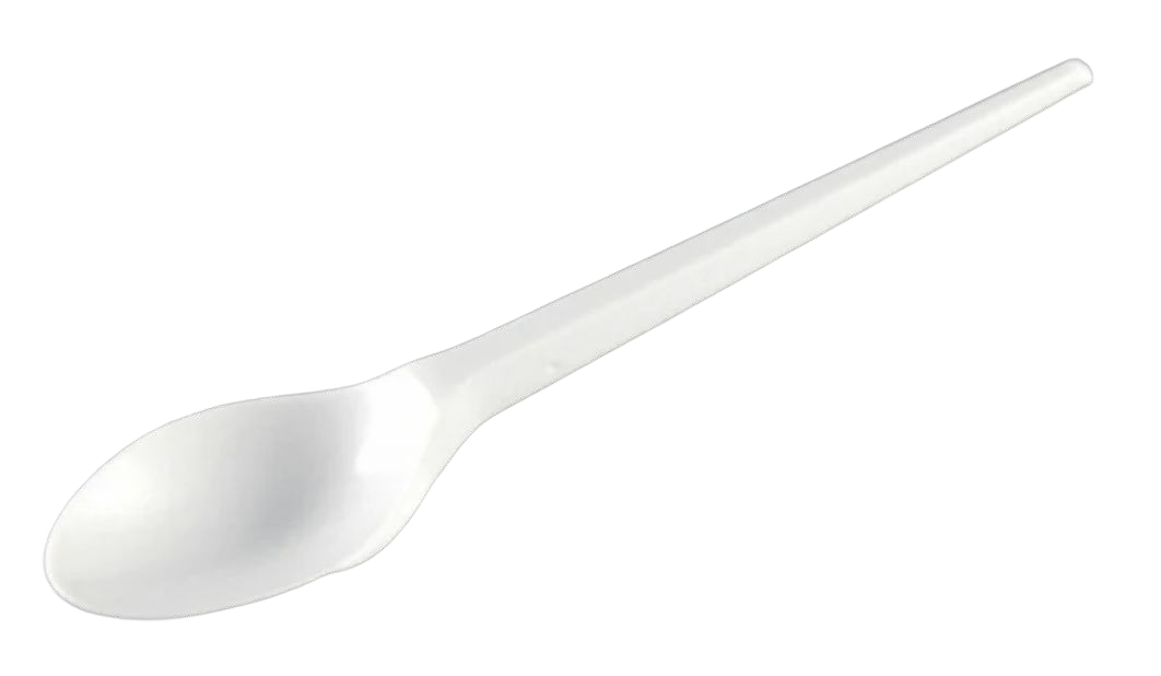 7" Plastic Spoon White