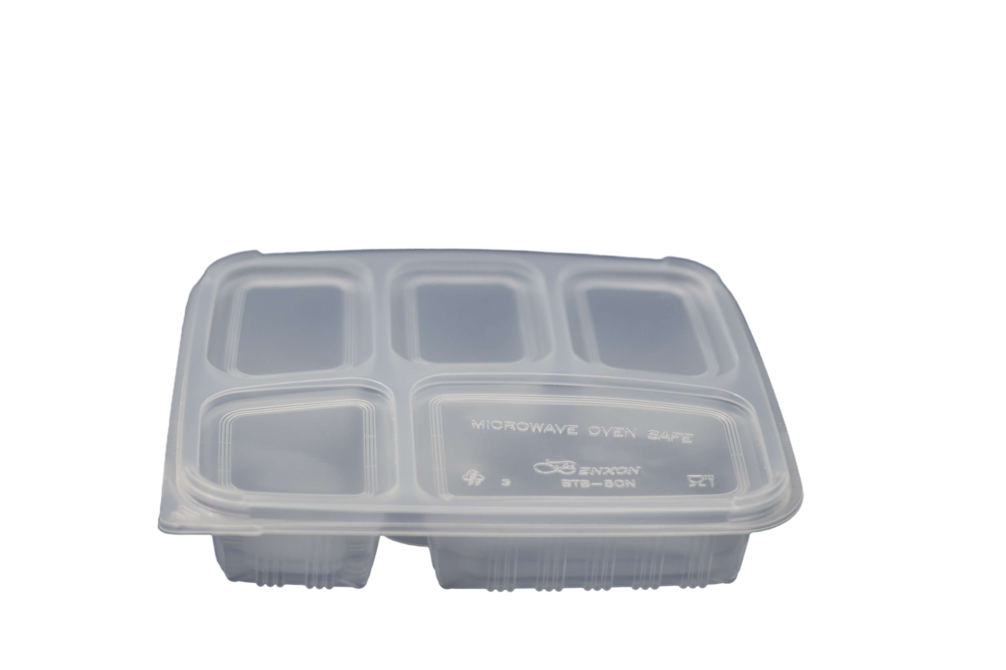 PP Take Away Box 5 Compartment with Lid